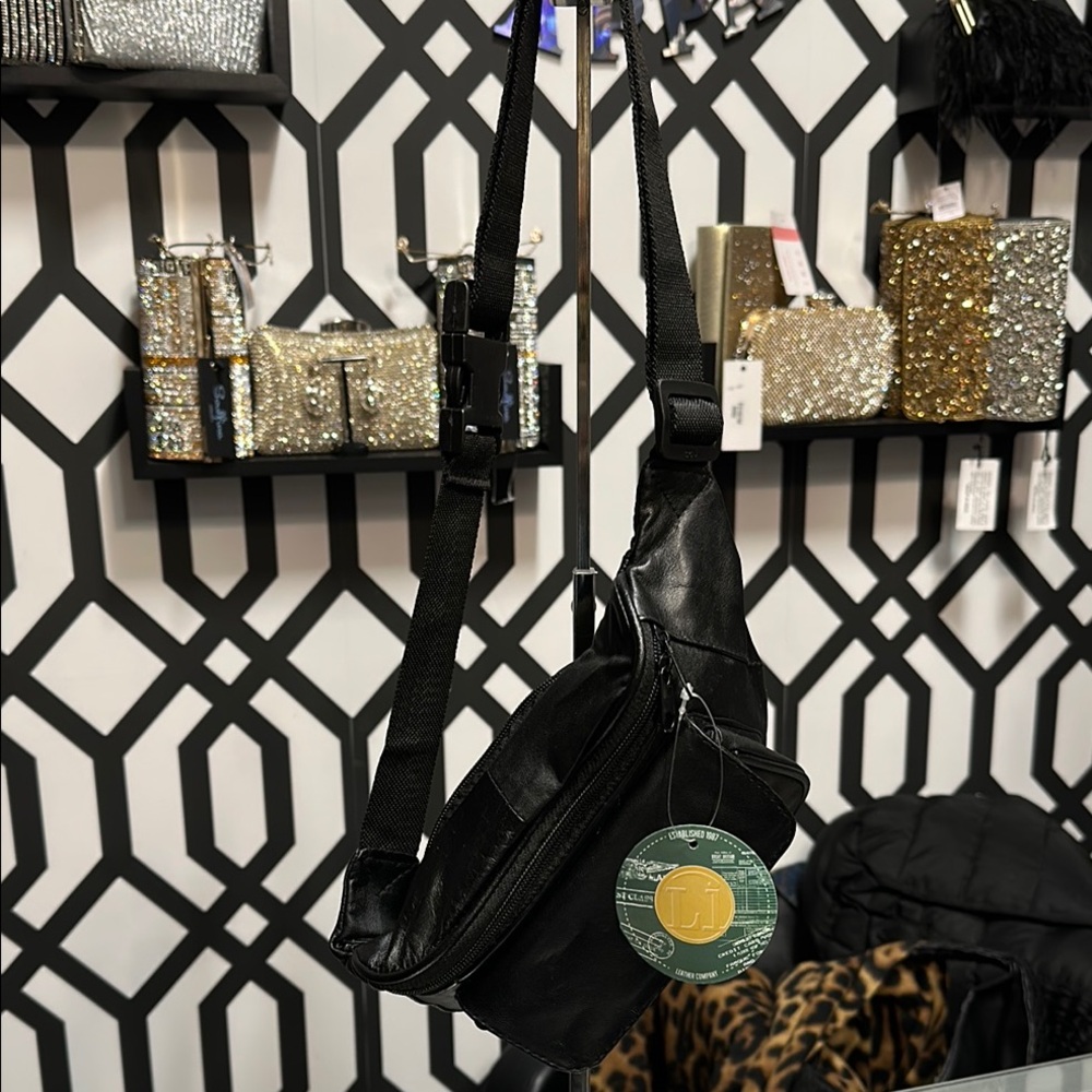 Black Leather Crossbody Bag